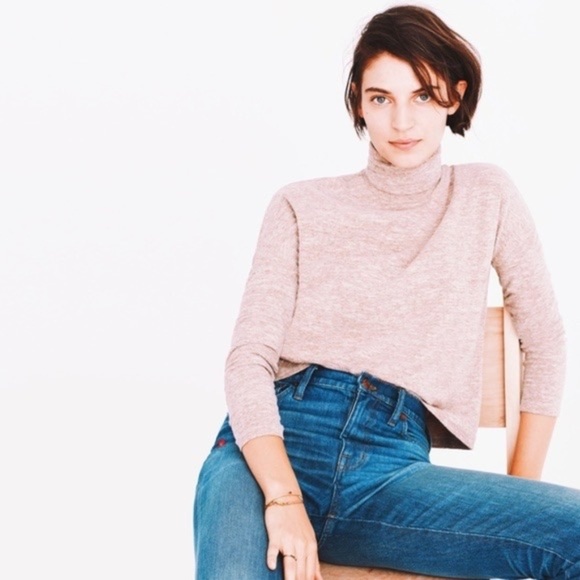 Madewell Tops - Madewell Blush Pink Boxy Turtleneck Long Sleeve Top size L